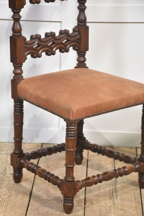SET OF TEN ANTIQUE WALNUT HIGHBACK DINING CHAIRS - ADDITIONAL PHOTO 6