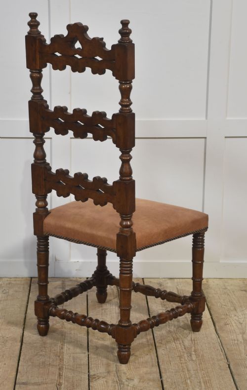SET OF TEN ANTIQUE WALNUT HIGHBACK DINING CHAIRS - ADDITIONAL PHOTO 7