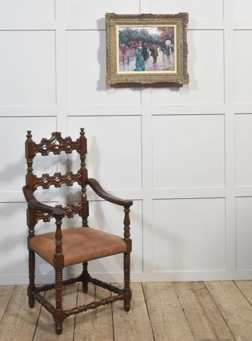 SET OF TEN ANTIQUE WALNUT HIGHBACK DINING CHAIRS - ADDITIONAL PHOTO 10