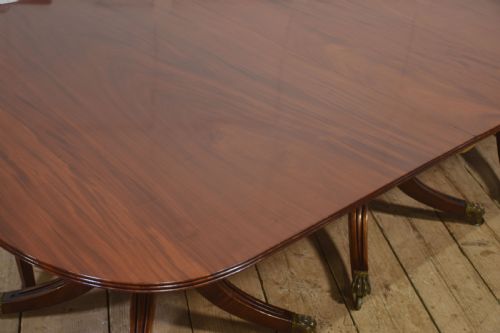 MAHOGANY TRIPLE PEDESTAL DINING TABLE - ADDITIONAL PHOTO 7
