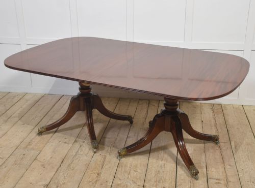 MAHOGANY TRIPLE PEDESTAL DINING TABLE - ADDITIONAL PHOTO 14