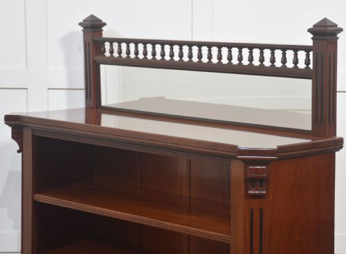 MAHOGANY OPEN BOOKCASE WITH MIRROR BACK - ADDITIONAL PHOTO 11