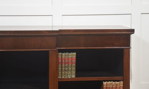 MAHOGANY BREAKFRONT OPEN BOOKCASE - ADDITIONAL PHOTO 2