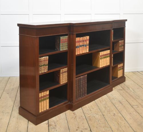 MAHOGANY BREAKFRONT OPEN BOOKCASE - ADDITIONAL PHOTO 5