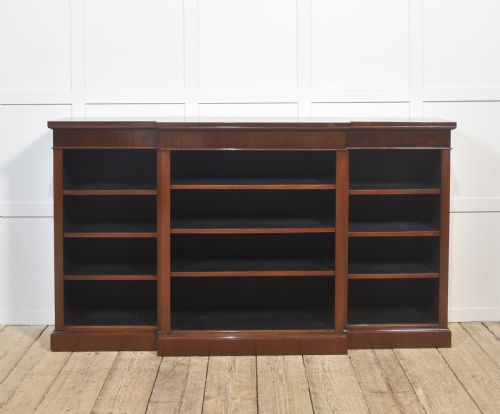 MAHOGANY BREAKFRONT OPEN BOOKCASE - ADDITIONAL PHOTO 7