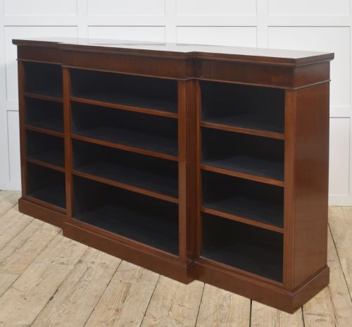 MAHOGANY BREAKFRONT OPEN BOOKCASE - ADDITIONAL PHOTO 11
