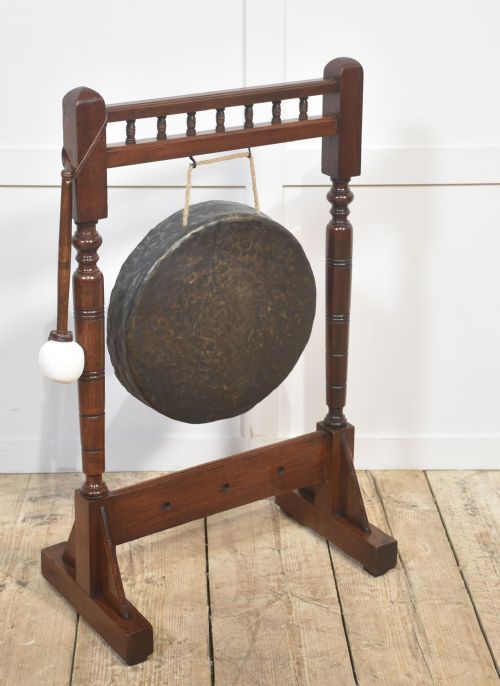 MAHOGANY FRAMED DINNER GONG - ADDITIONAL PHOTO 1