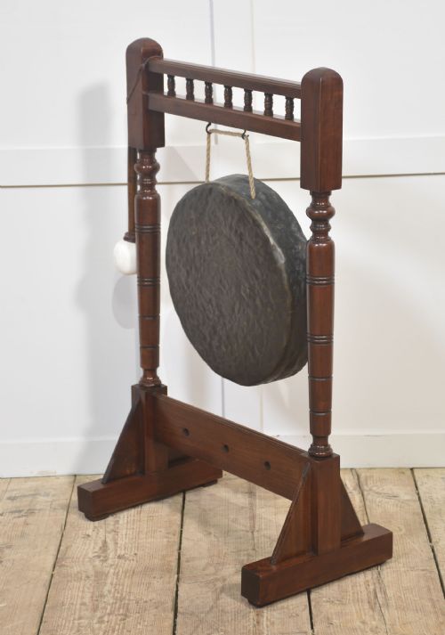 MAHOGANY FRAMED DINNER GONG - ADDITIONAL PHOTO 5