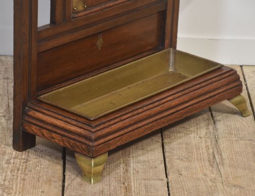OAK AND BRASS UMBRELLA STAND - ADDITIONAL PHOTO 8