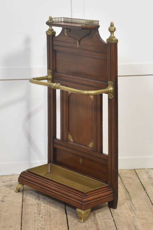 OAK AND BRASS UMBRELLA STAND - ADDITIONAL PHOTO 9