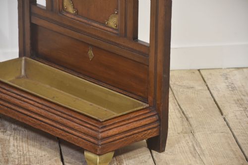 OAK AND BRASS UMBRELLA STAND - ADDITIONAL PHOTO 10
