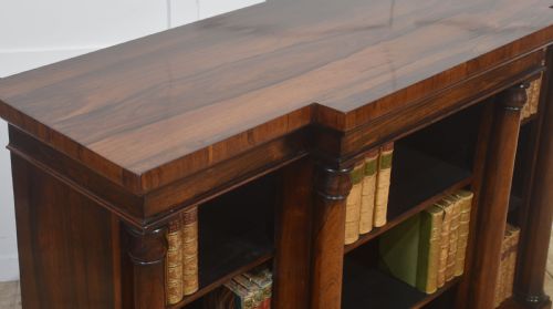 FINE 19TH CENTURY ROSEWOOD BREAKFRONT OPEN BOOKCASE - ADDITIONAL PHOTO 5