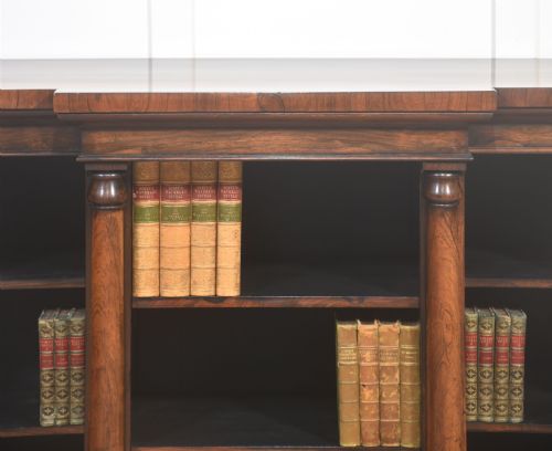 FINE 19TH CENTURY ROSEWOOD BREAKFRONT OPEN BOOKCASE - ADDITIONAL PHOTO 6