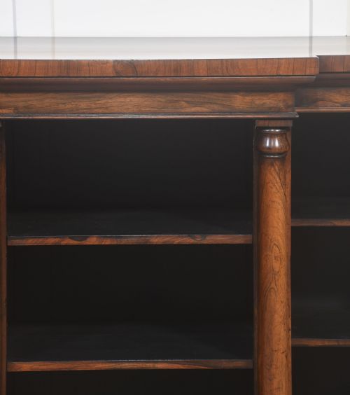 FINE 19TH CENTURY ROSEWOOD BREAKFRONT OPEN BOOKCASE - ADDITIONAL PHOTO 9