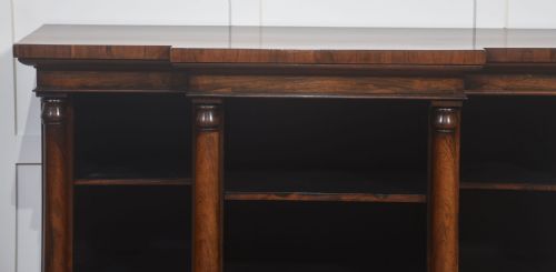 FINE 19TH CENTURY ROSEWOOD BREAKFRONT OPEN BOOKCASE - ADDITIONAL PHOTO 11