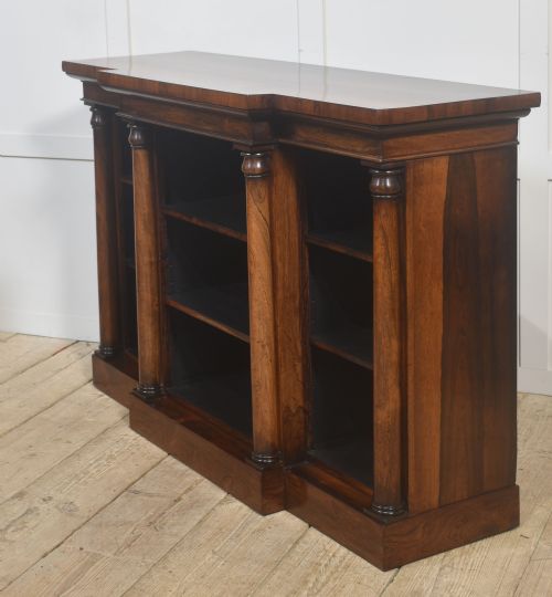 FINE 19TH CENTURY ROSEWOOD BREAKFRONT OPEN BOOKCASE - ADDITIONAL PHOTO 12