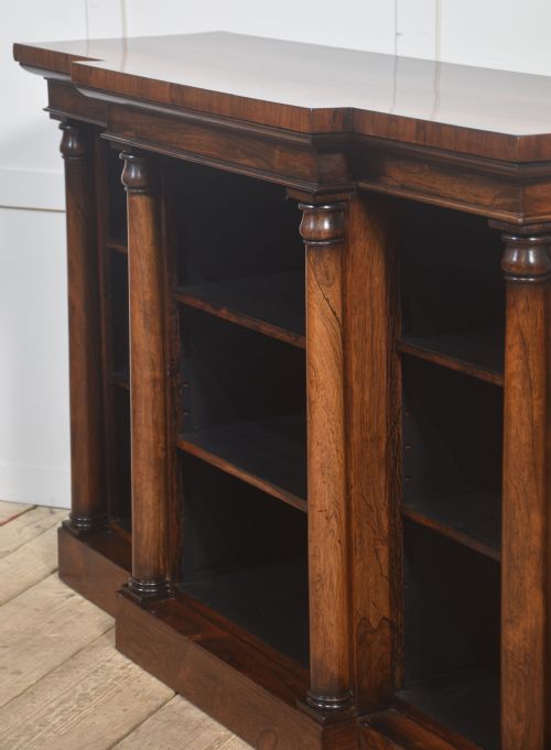 FINE 19TH CENTURY ROSEWOOD BREAKFRONT OPEN BOOKCASE - ADDITIONAL PHOTO 13