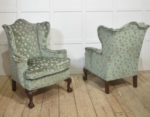 PAIR OF EARLY 20THCENTURY WINGBACK ARMCHAIRS - ADDITIONAL PHOTO 5