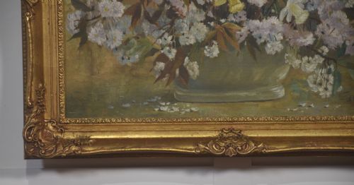 OIL ON CANVAS STILL LIFE WITH SPRING FLOWERS - ADDITIONAL PHOTO 5