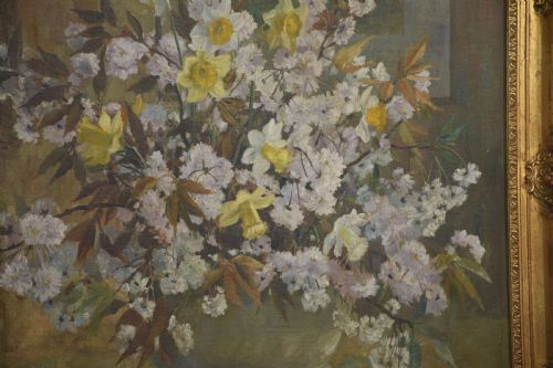 OIL ON CANVAS STILL LIFE WITH SPRING FLOWERS - ADDITIONAL PHOTO 6