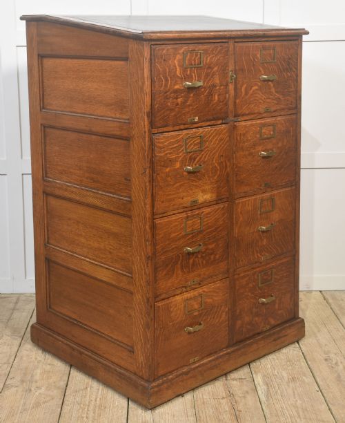 EARLY 20TH CENTURY OAK DOUBLE FILING CABINET - ADDITIONAL PHOTO 3