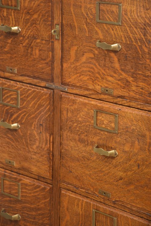EARLY 20TH CENTURY OAK DOUBLE FILING CABINET - ADDITIONAL PHOTO 8