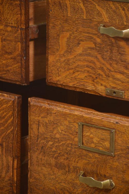 EARLY 20TH CENTURY OAK DOUBLE FILING CABINET - ADDITIONAL PHOTO 9