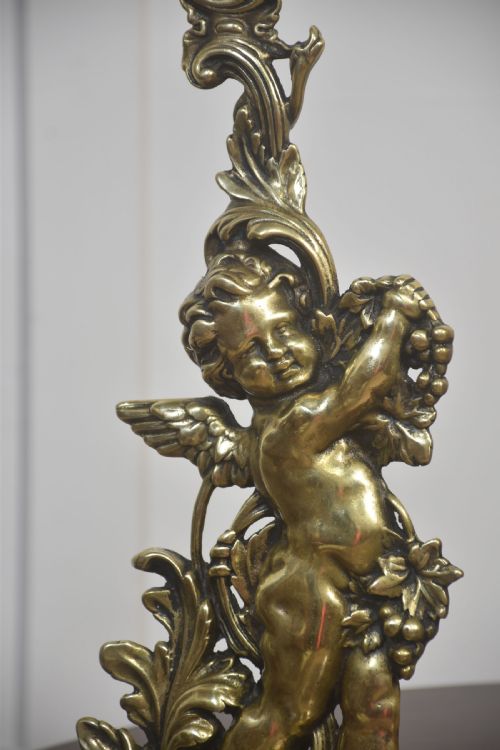 PAIR OF BRASS PUTTI DOOR STOPS - ADDITIONAL PHOTO 1