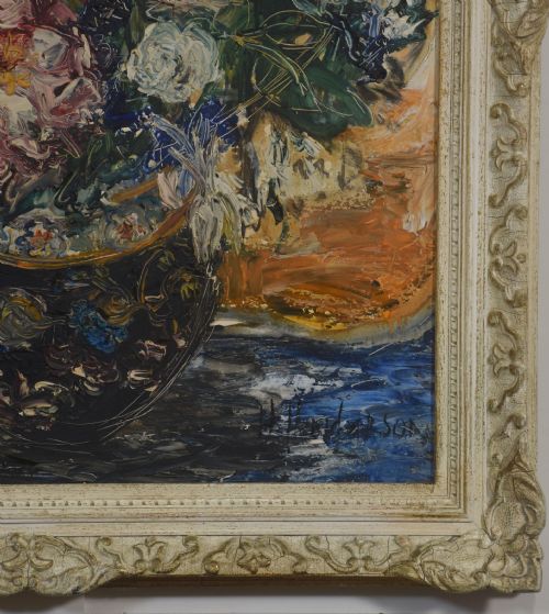 OIL ON CANVAS FLORAL STILL LIFE - ADDITIONAL PHOTO 5