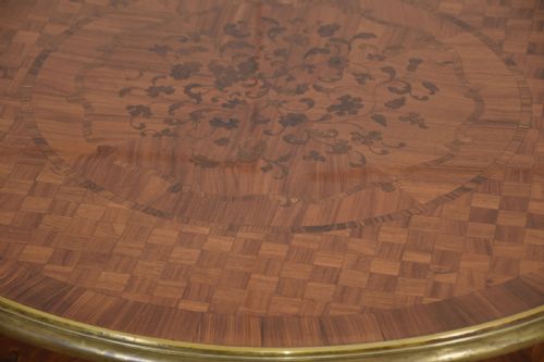 LOUIS XV STYLE ORMOLU AND PARQUETRY CIRCULAR CENTRE TABLE - ADDITIONAL PHOTO 6