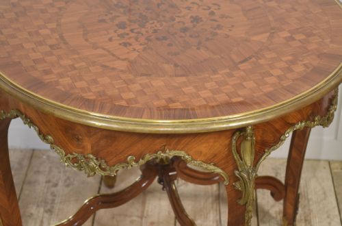 LOUIS XV STYLE ORMOLU AND PARQUETRY CIRCULAR CENTRE TABLE - ADDITIONAL PHOTO 10