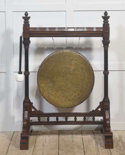 MONUMENTAL GOTHIC REVIVAL WALNUT DINNER GONG - ADDITIONAL PHOTO 1