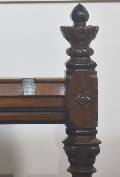 MONUMENTAL GOTHIC REVIVAL WALNUT DINNER GONG - ADDITIONAL PHOTO 2