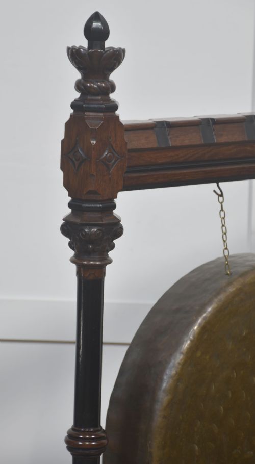 MONUMENTAL GOTHIC REVIVAL WALNUT DINNER GONG - ADDITIONAL PHOTO 5