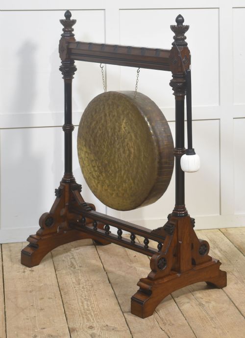 MONUMENTAL GOTHIC REVIVAL WALNUT DINNER GONG - ADDITIONAL PHOTO 7