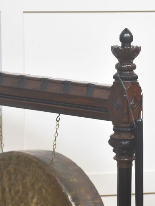 MONUMENTAL GOTHIC REVIVAL WALNUT DINNER GONG - ADDITIONAL PHOTO 8