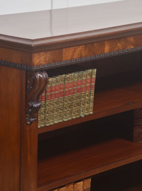 CARVED MAHOGANY OPEN BOOKCASE - ADDITIONAL PHOTO 4