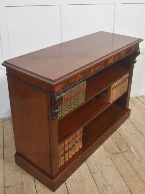 CARVED MAHOGANY OPEN BOOKCASE - ADDITIONAL PHOTO 7