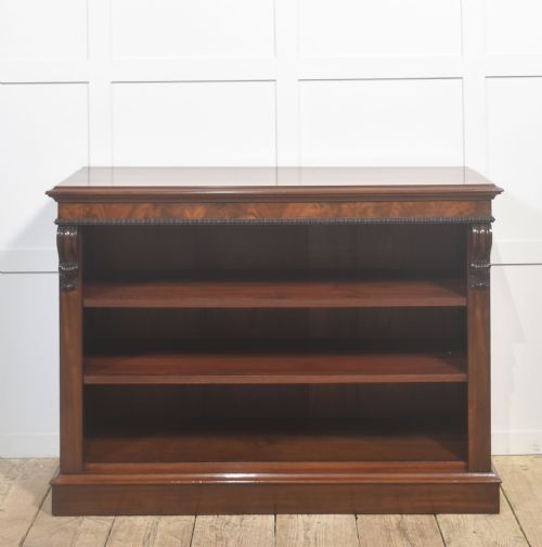 CARVED MAHOGANY OPEN BOOKCASE - ADDITIONAL PHOTO 8