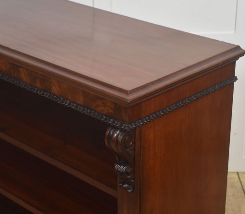CARVED MAHOGANY OPEN BOOKCASE - ADDITIONAL PHOTO 12
