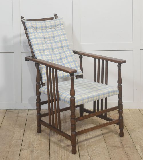 ADJUSTABLE RECLINING UPHOLSTERED OAK ARMCHAIR - ADDITIONAL PHOTO 3