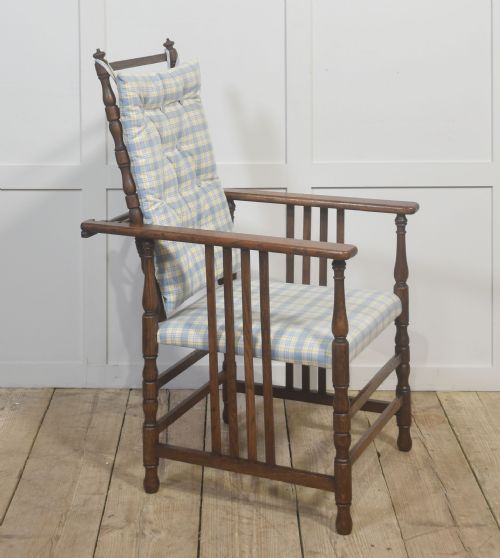 ADJUSTABLE RECLINING UPHOLSTERED OAK ARMCHAIR - ADDITIONAL PHOTO 5
