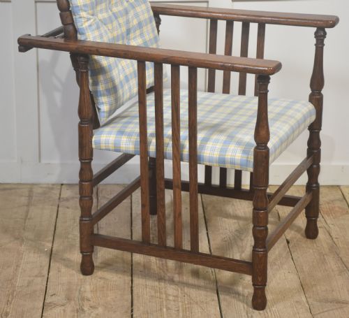 ADJUSTABLE RECLINING UPHOLSTERED OAK ARMCHAIR - ADDITIONAL PHOTO 7