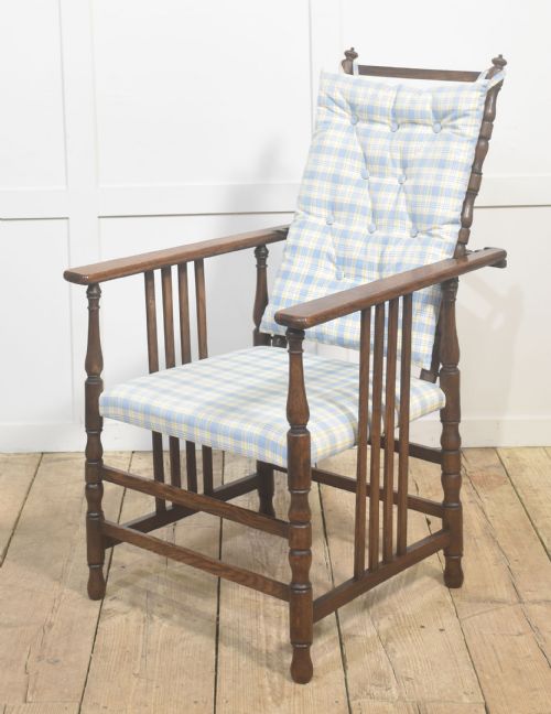 ADJUSTABLE RECLINING UPHOLSTERED OAK ARMCHAIR - ADDITIONAL PHOTO 10