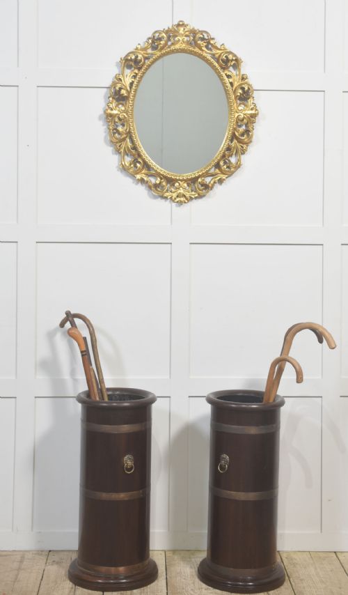 PAIR OF 19TH CENTURY MAHOGANY UMBRELLA STANDS WITH BRASS MOUNTS - ADDITIONAL PHOTO 1