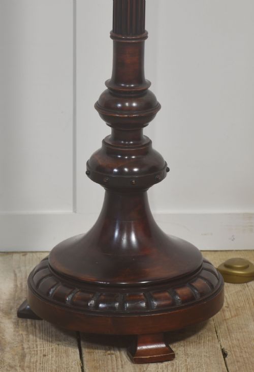 CARVED MAHOGANY STANDARD LAMP - ADDITIONAL PHOTO 2