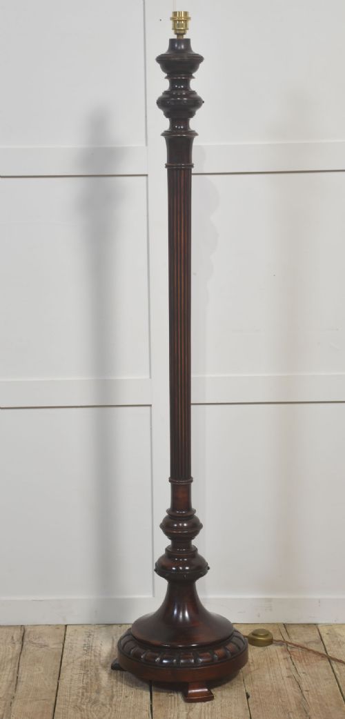 CARVED MAHOGANY STANDARD LAMP - ADDITIONAL PHOTO 4
