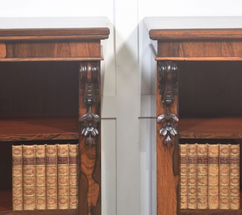 PAIR OF 19THCENTURY ROSEWOOD OPEN BOOKCASES - ADDITIONAL PHOTO 1