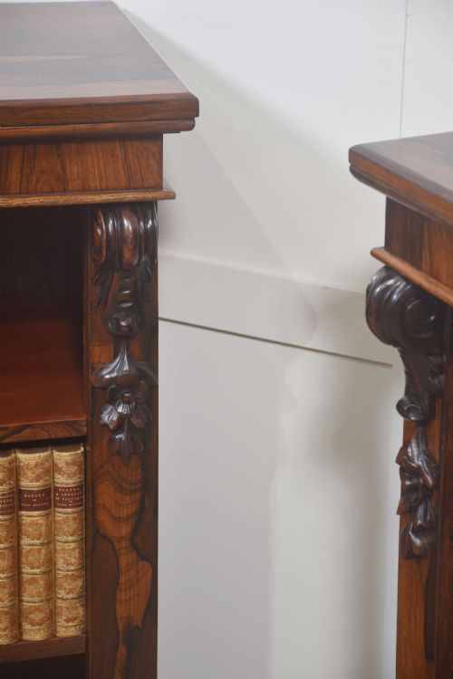 PAIR OF 19THCENTURY ROSEWOOD OPEN BOOKCASES - ADDITIONAL PHOTO 8