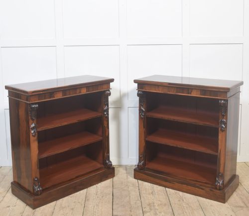 PAIR OF 19THCENTURY ROSEWOOD OPEN BOOKCASES - ADDITIONAL PHOTO 11